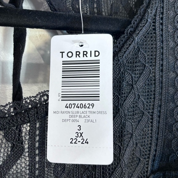 TORRID Sz 22-24 Maxi Dress Slab Cotton Lace Neckline Slinky Pockets NEW WITH TAG - Picture 10 of 14